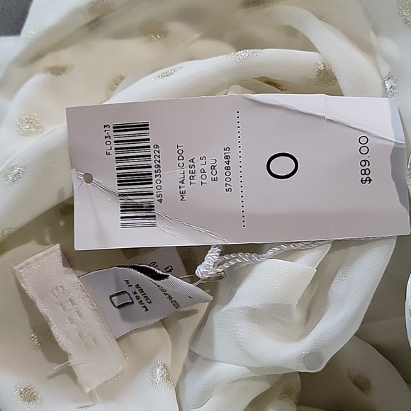 NWT Chicos Metallic Dot Tresa Button Up Top Size 0 Size 4/6 - Picture 6 of 7